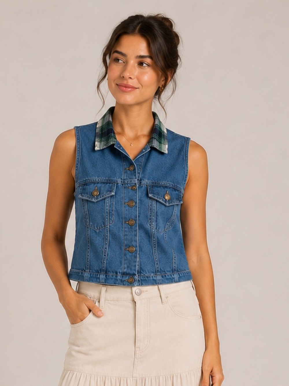 Paquette byer 90s Denim Vest Size M Women's Made in USA One Of‎ A Kind